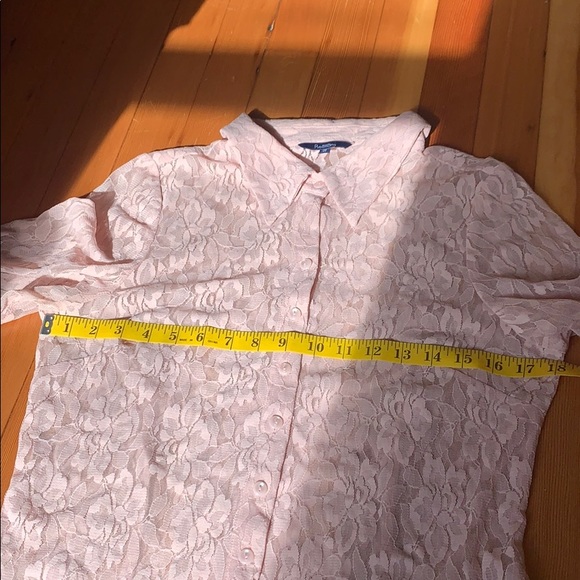 Light Pink Lace Reitman’s Button Up Blouse - Picture 10 of 12